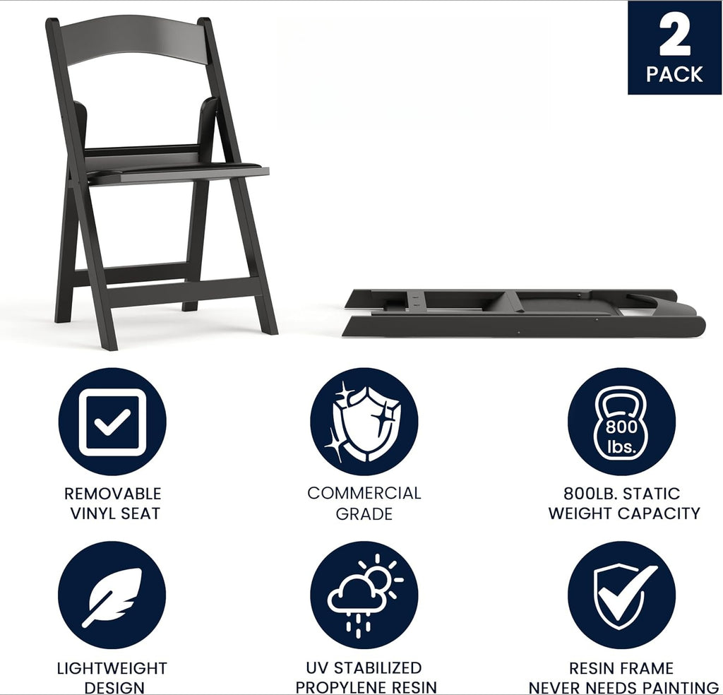 Black Heavy Duty Resin Folding Chairs