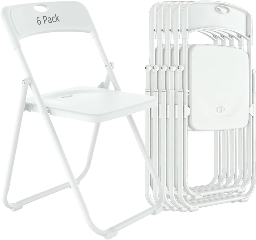 White Stackable Heavy Plastic Fold Chairs