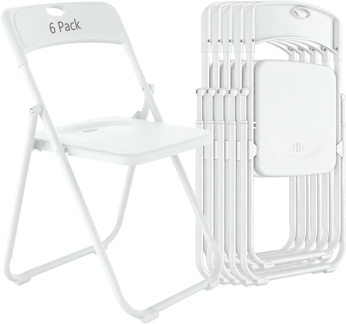 White Stackable Heavy Plastic Fold Chairs