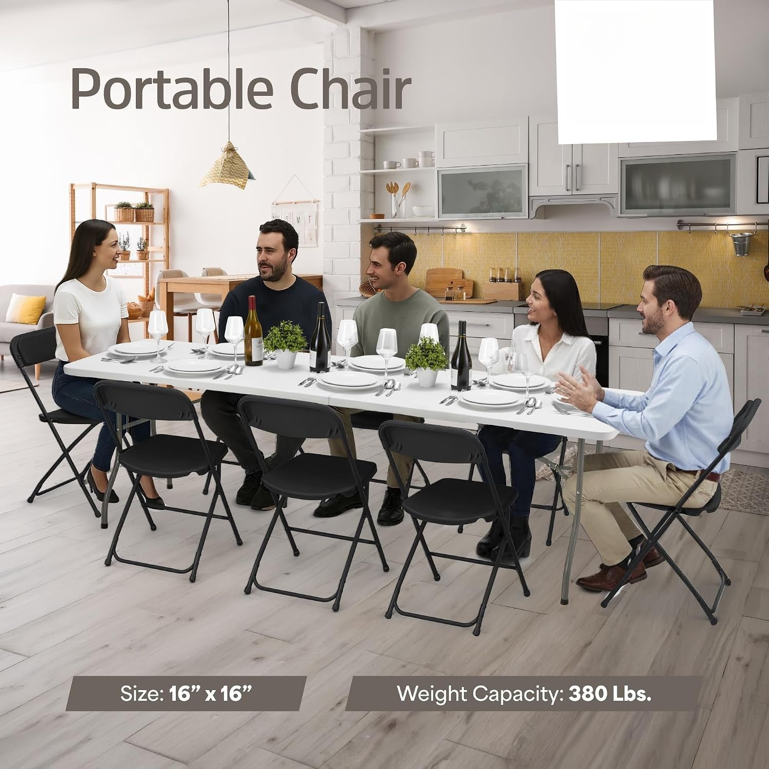 Black Stackable Heavy Plastic Fold Chairs