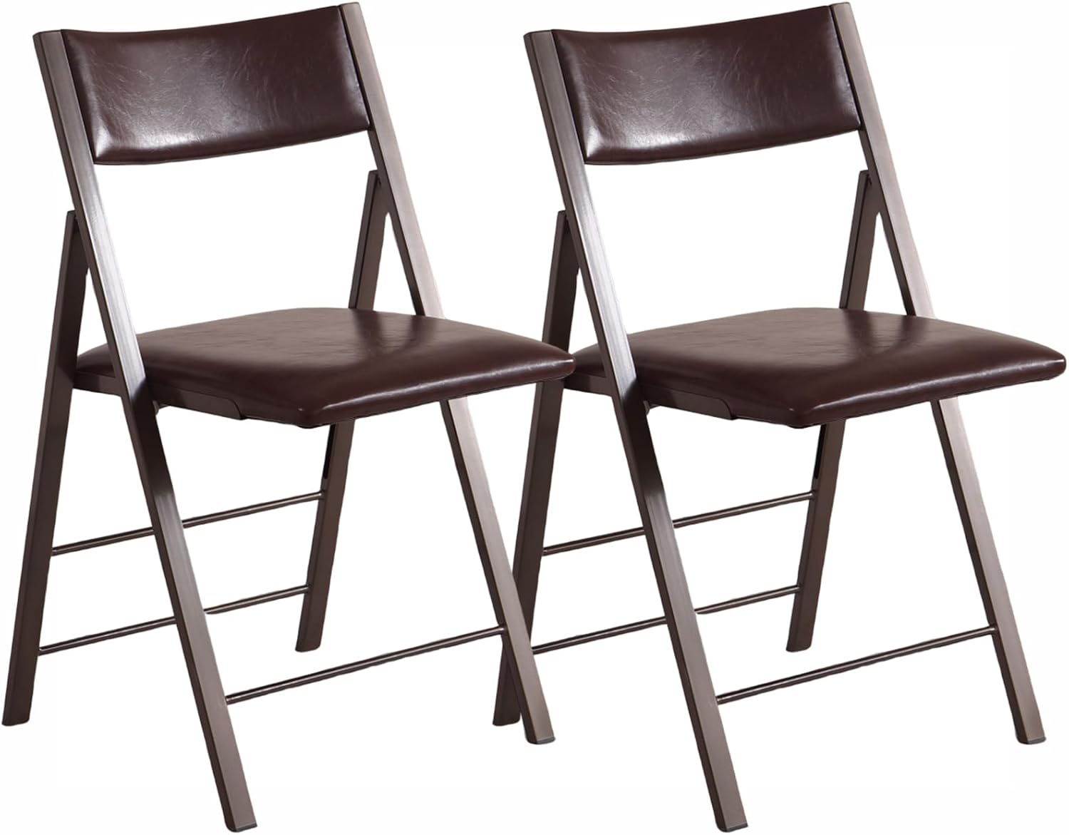 Brown Padded Heavy-Duty Folding Chairs