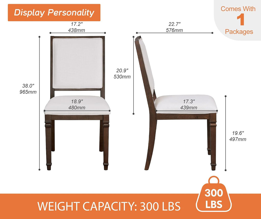 Walnut Fabric Vintage Dining Chairs