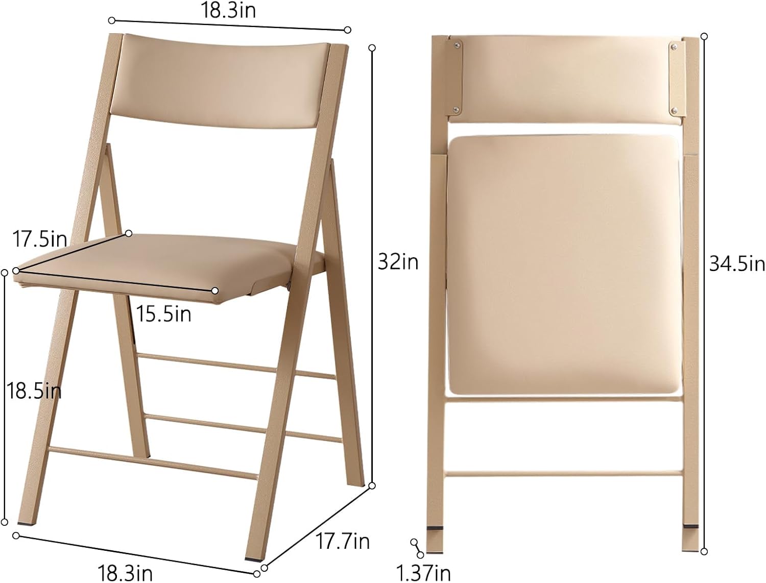 Wood Padded Heavy Folding Dining Chairs