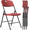 Red Stackable Heavy Plastic Fold Chairs