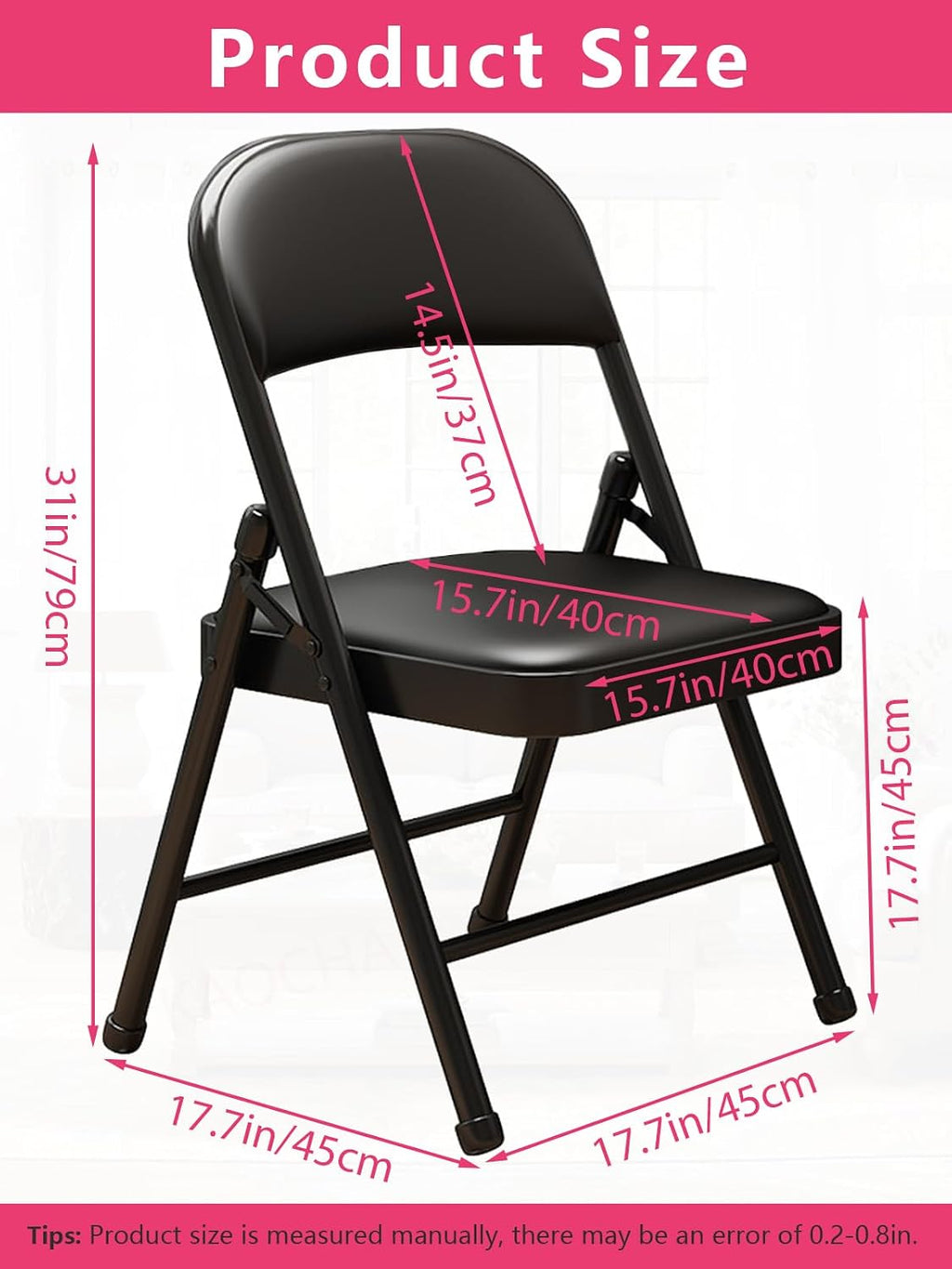 Black Padded Stackable Fold Chairs
