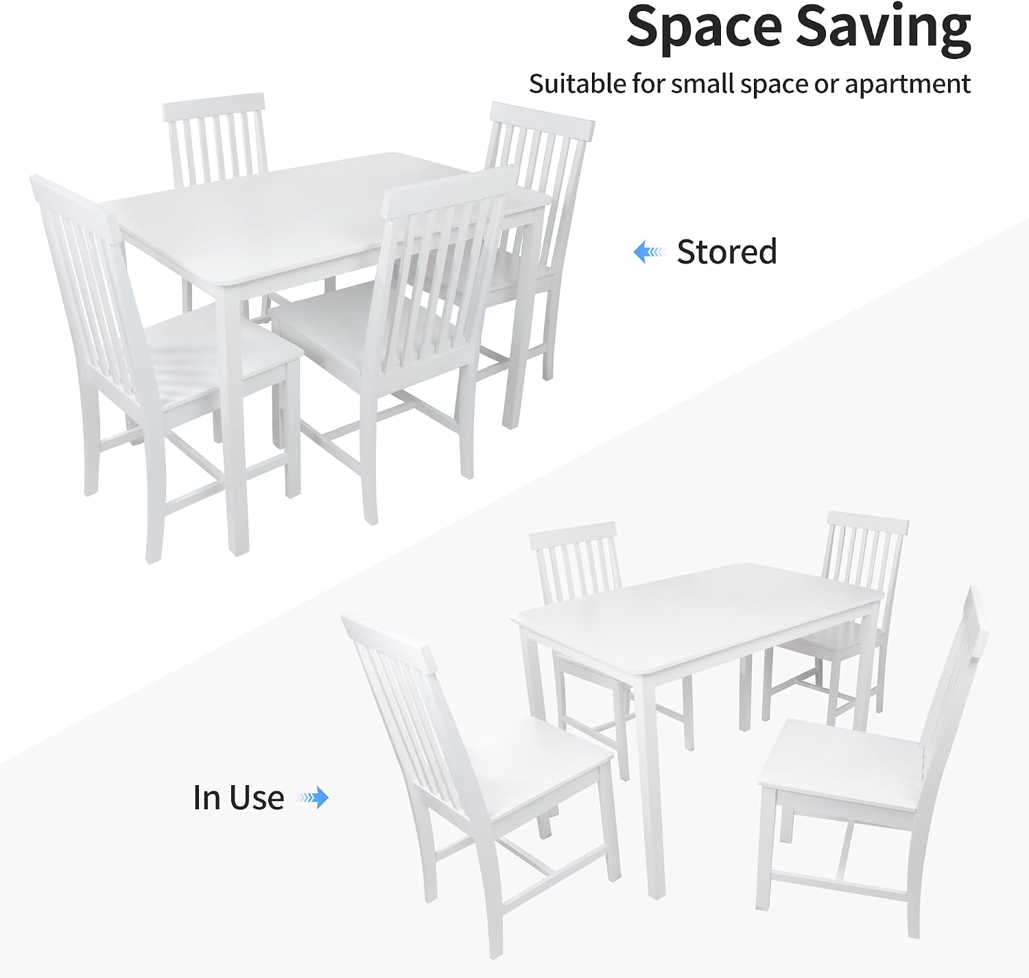 White 5-Piece Farmhouse Dining Set