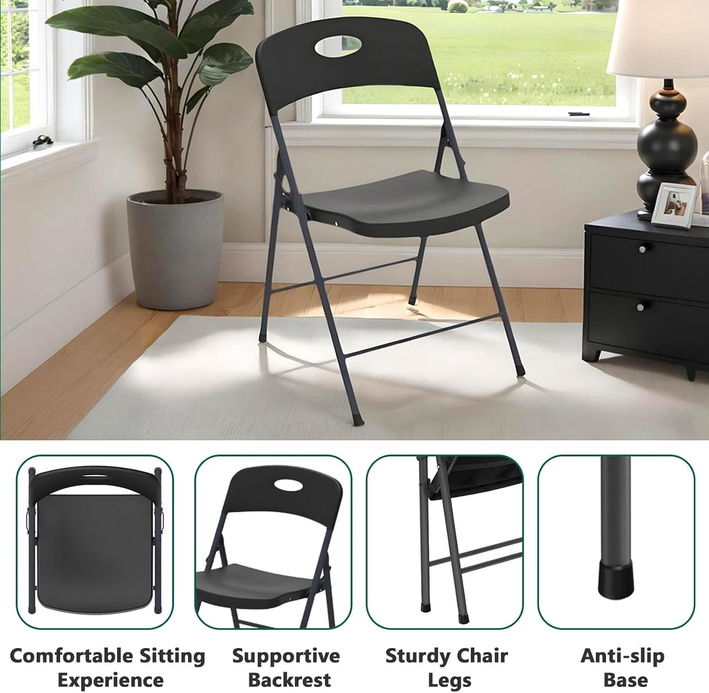 Black Stackable Heavy Folding Chairs