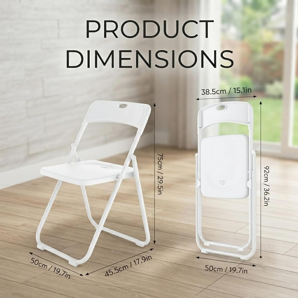 White Stackable Heavy Plastic Fold Chairs