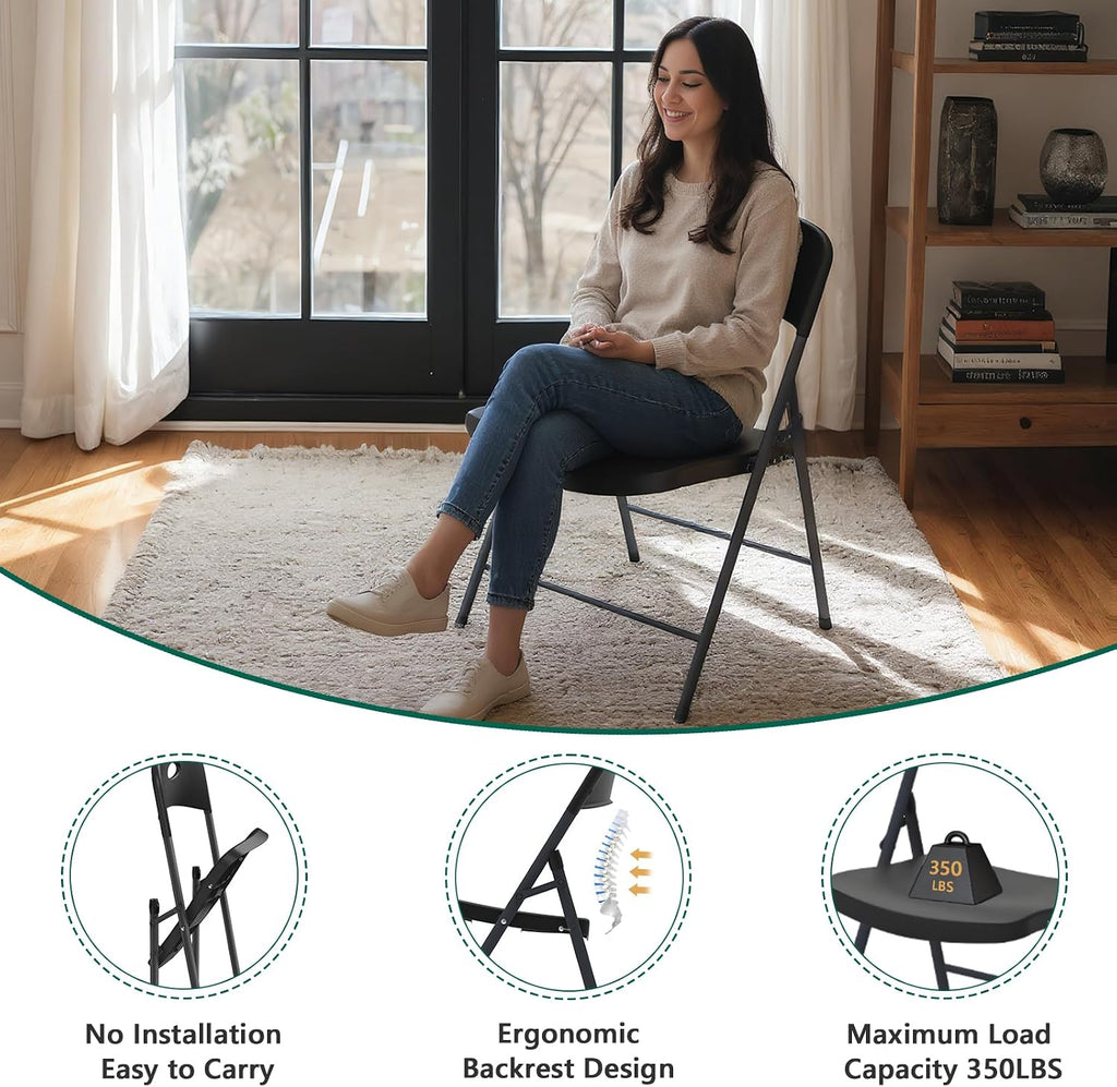 Black Stackable Heavy Folding Chairs