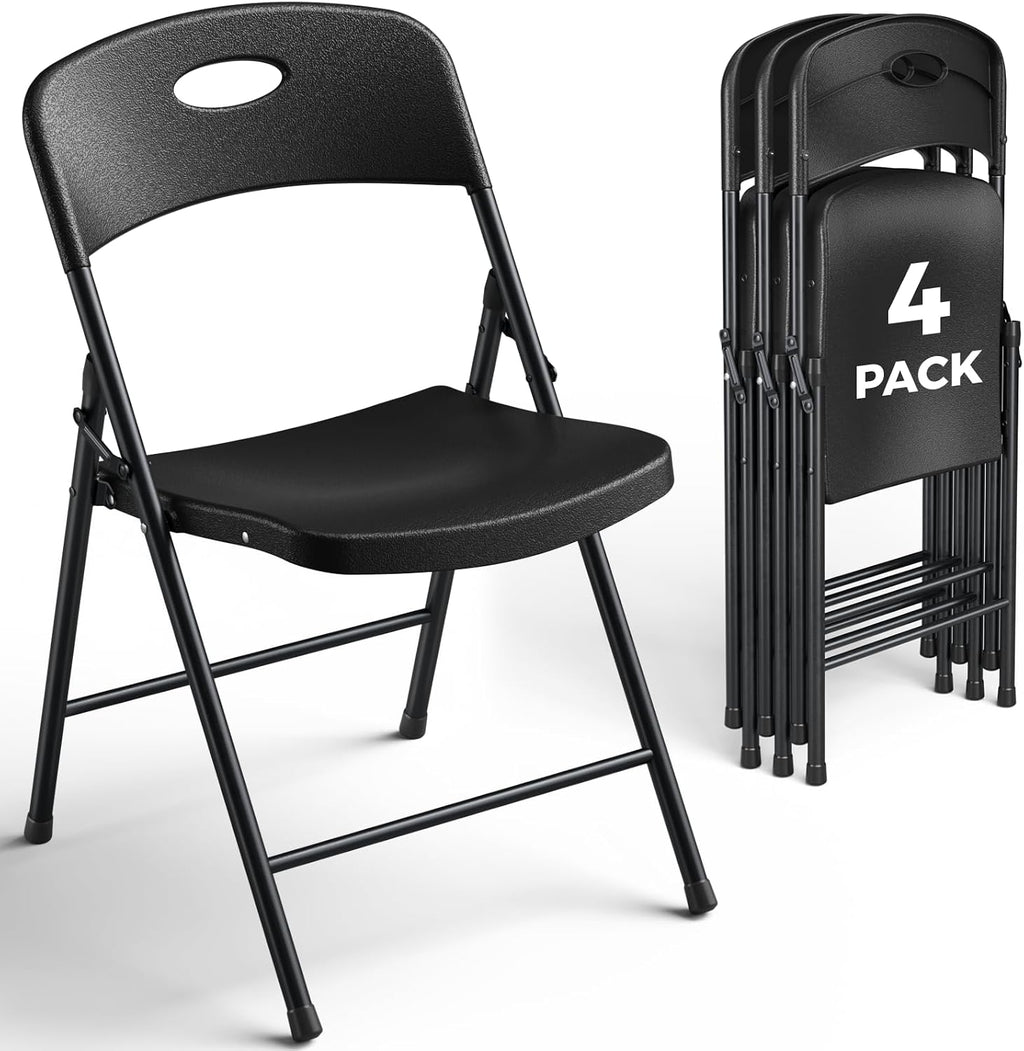 Black Stackable Heavy Folding Chairs