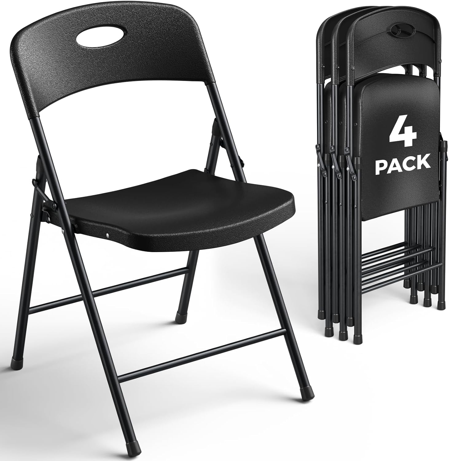 Black Stackable Heavy Folding Chairs