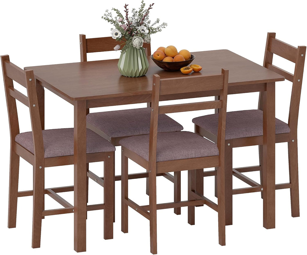Brown 5-Piece Farmhouse Dining Set