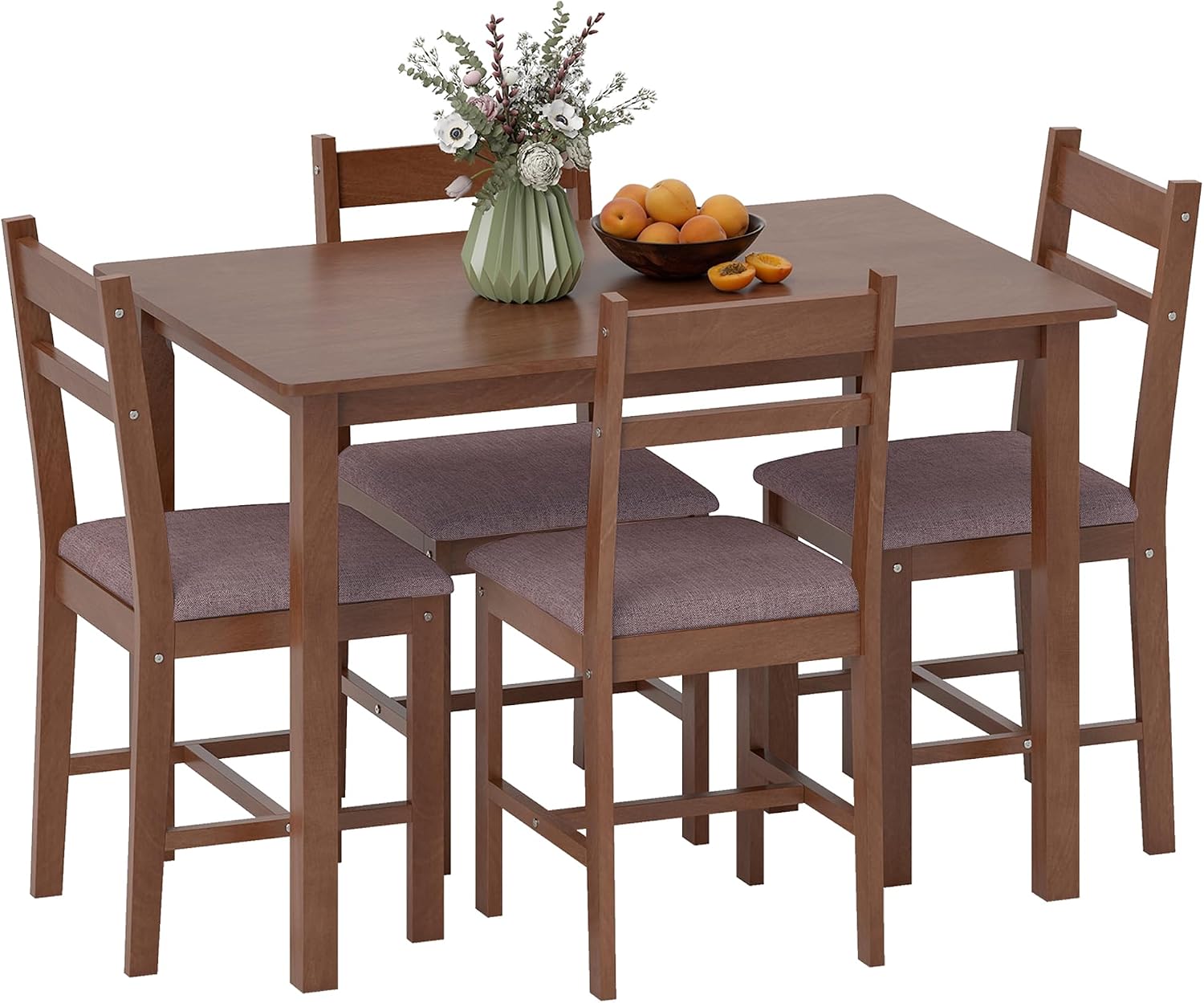 Brown 5-Piece Farmhouse Dining Set