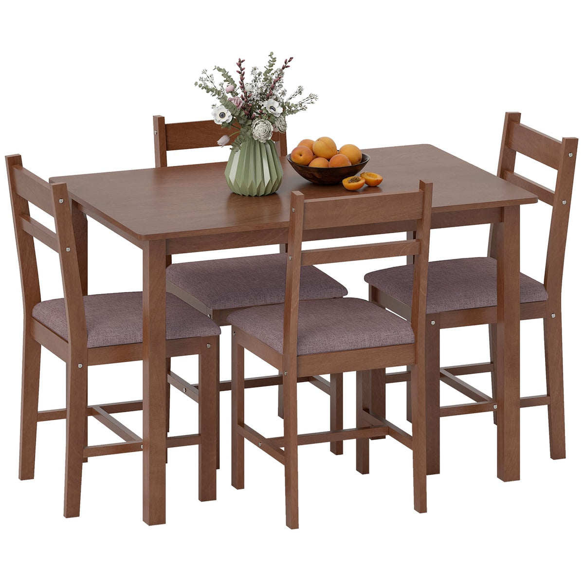 Brown 5-Piece Farmhouse Dining Set