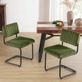 Green Velvet Mid-Century Dining Chairs