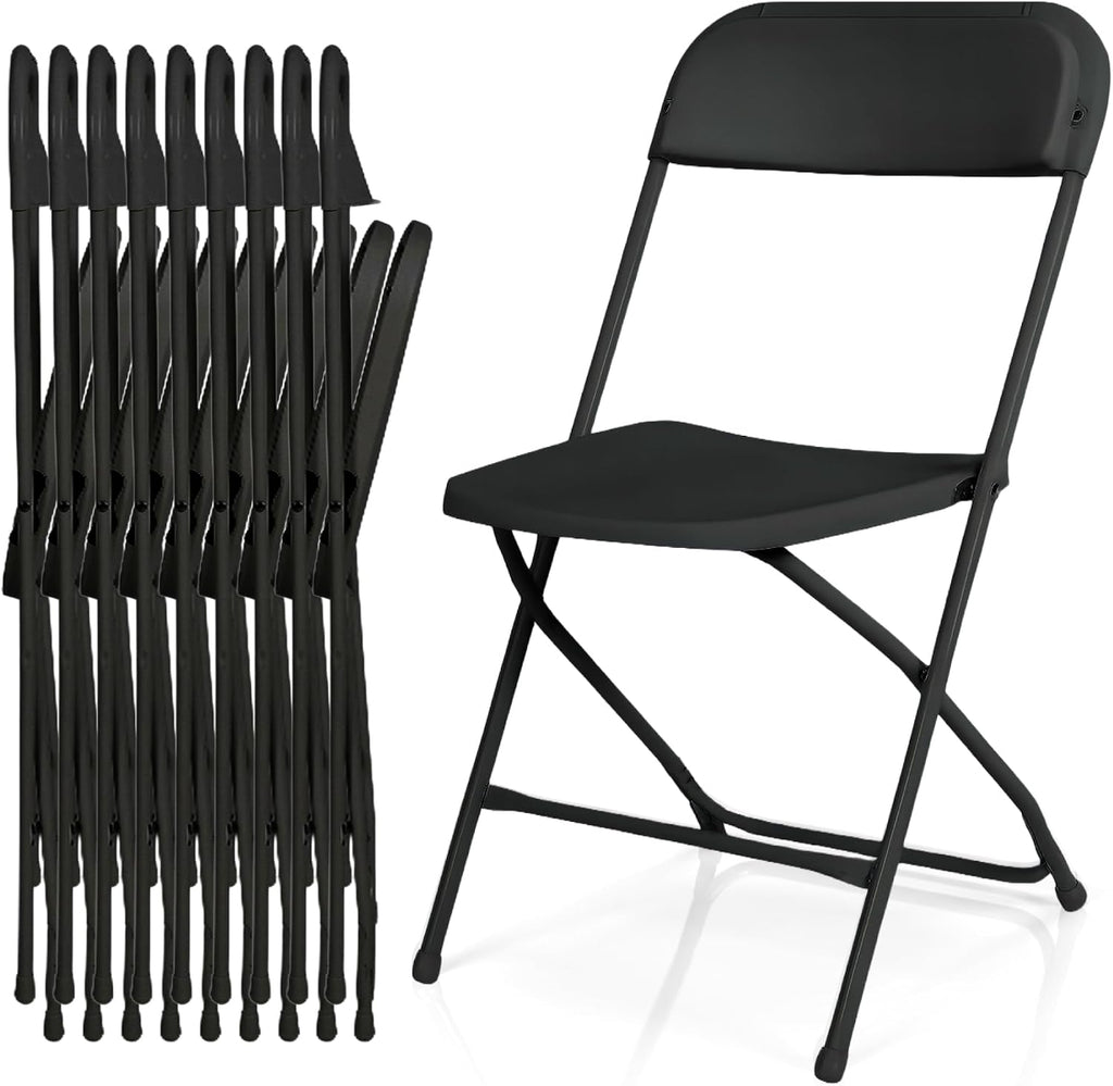 Black Stackable Heavy Plastic Fold Chairs