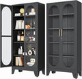 Black Lockable Metal Glass Display Cabinet