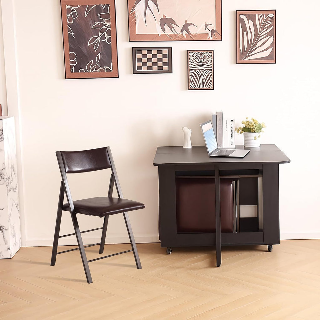 Brown Padded Heavy-Duty Folding Chairs