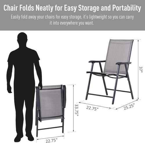 4 Stackable Portable Outdoor Fold Chairs