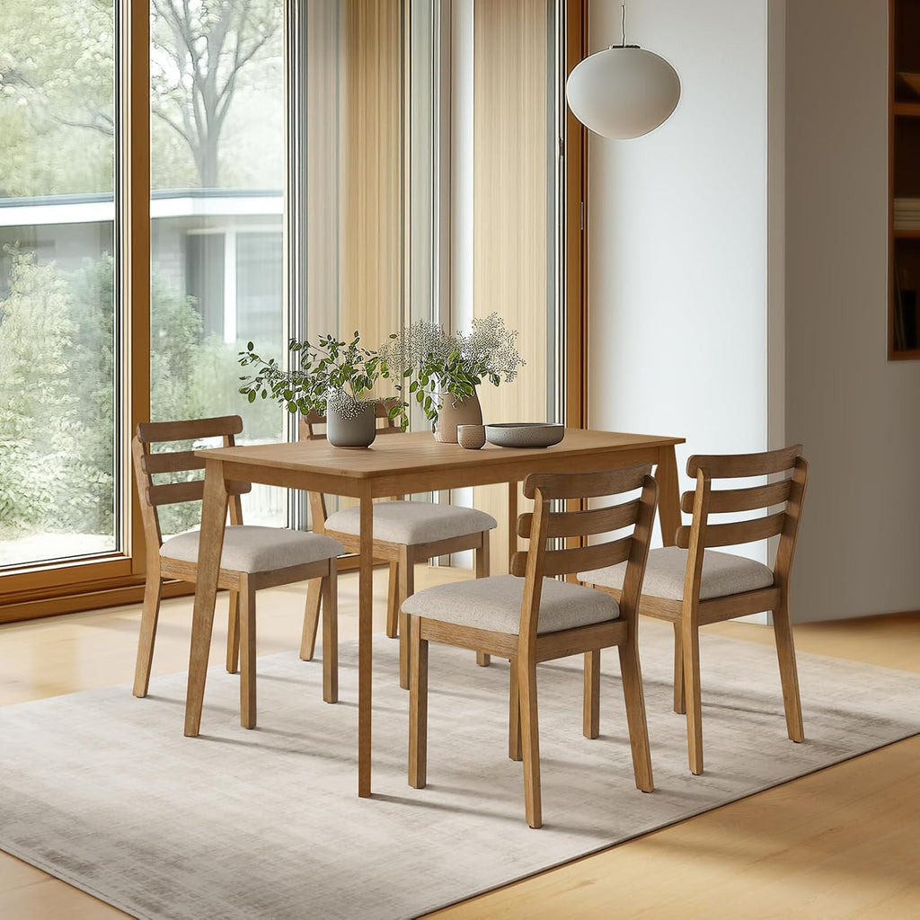 Wood 5-Piece Farmhouse Dining Set