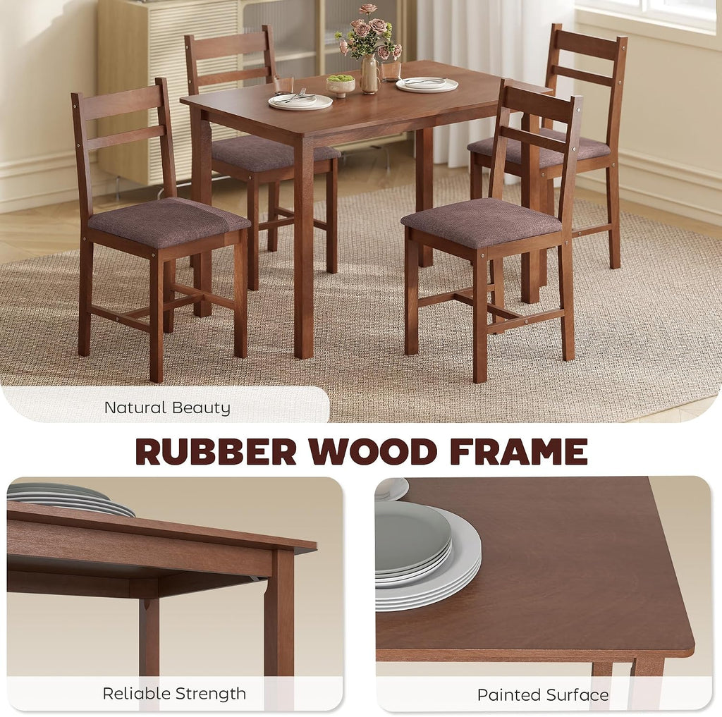 Brown 5-Piece Farmhouse Dining Set