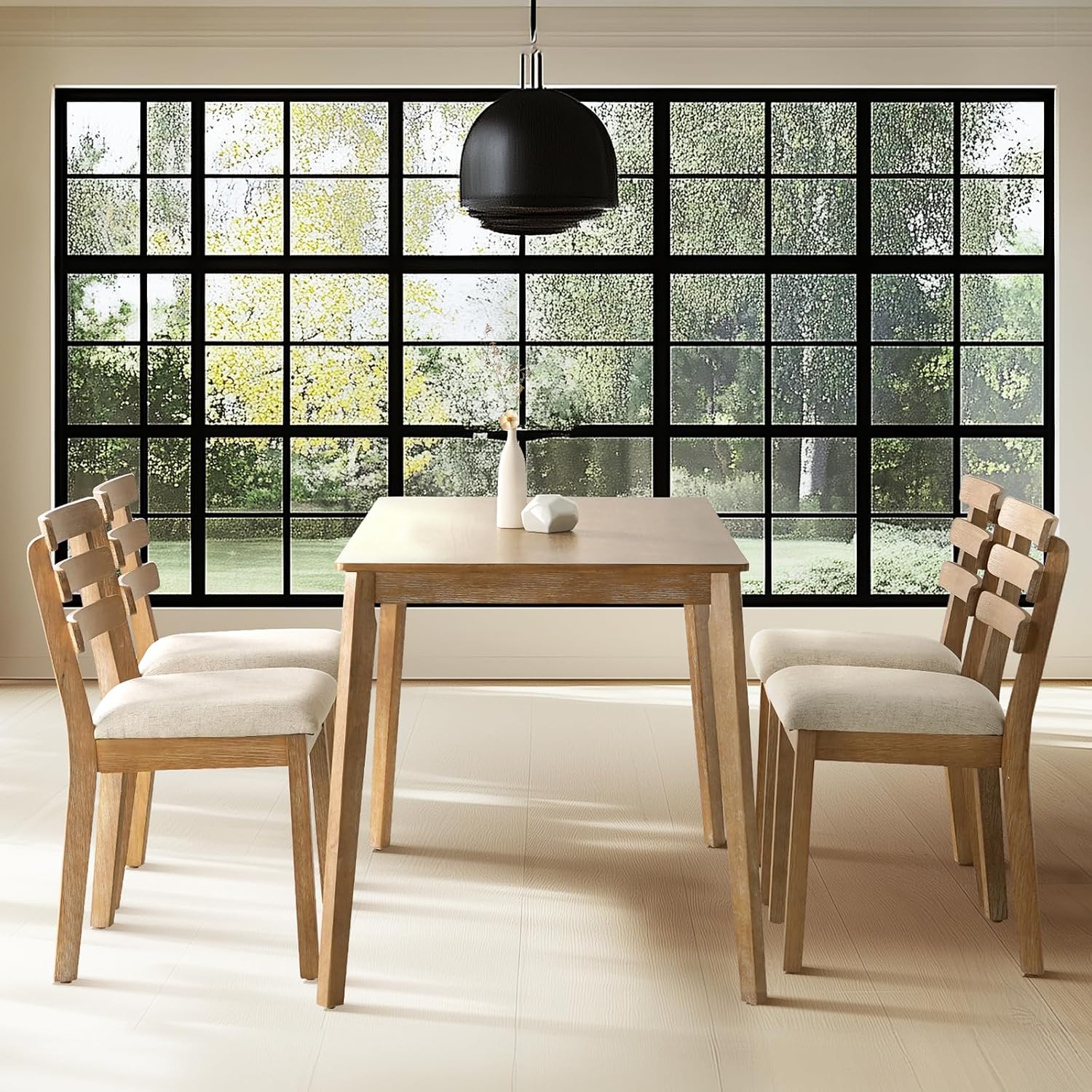 Wood 5-Piece Farmhouse Dining Set