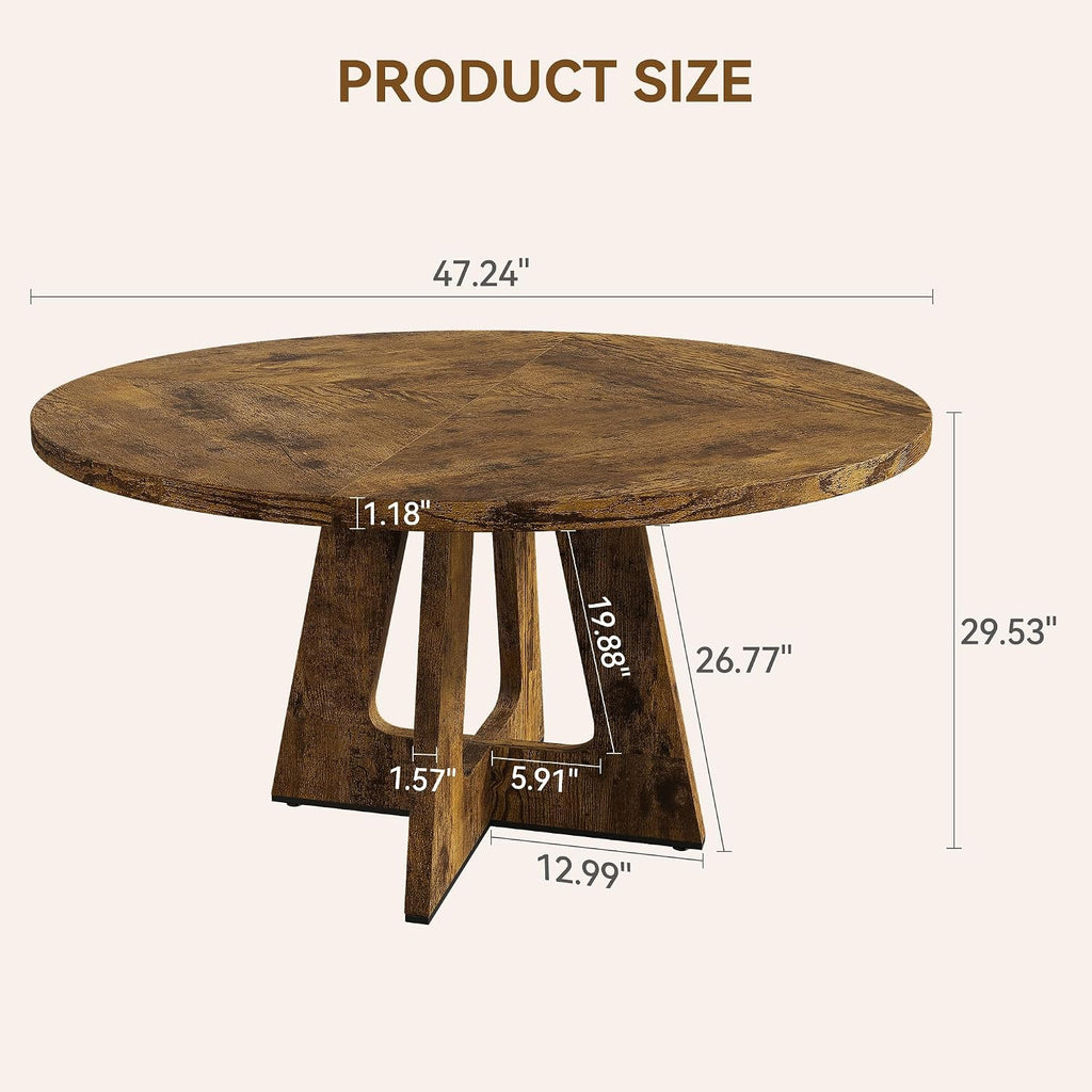 Rustic Round Farmhouse Dining Table