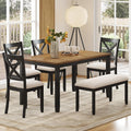 Black 6-Piece Farmhouse Dining Set