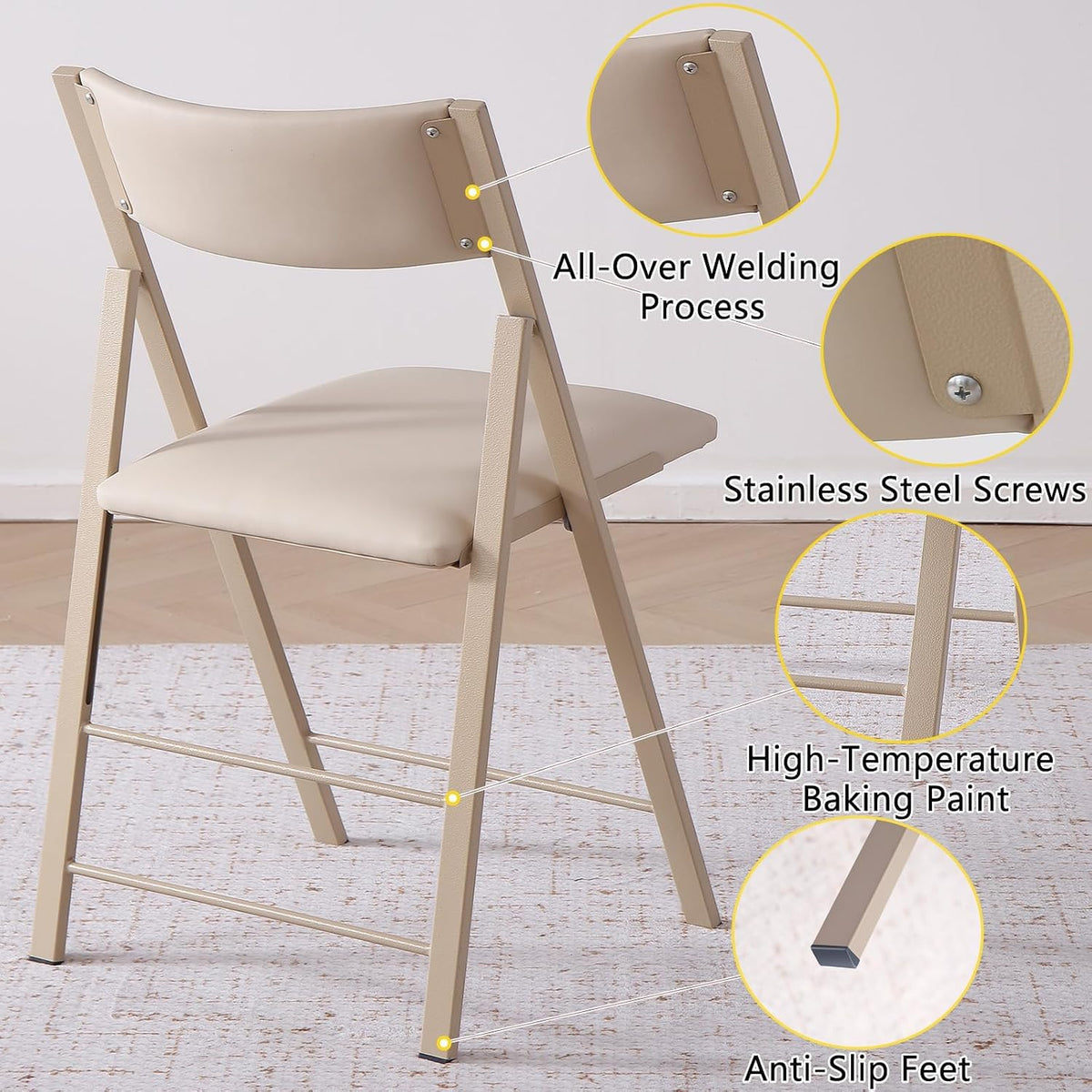 Wood Padded Heavy Folding Dining Chairs