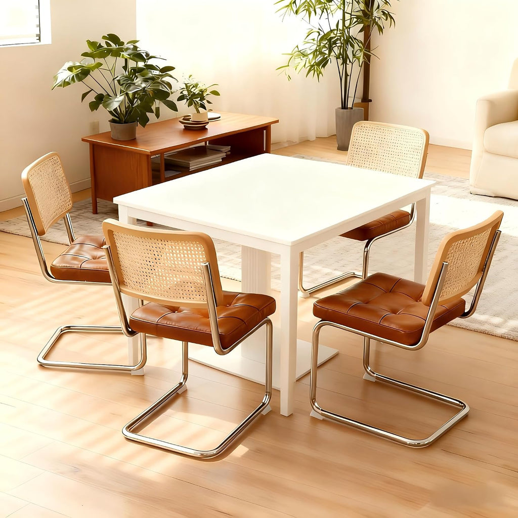 Brown Retro Rattan Dining Chairs