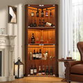 RGB Lighted Corner Glass Curio Cabinet