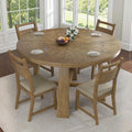 Wood Round Four-Person Dining Set