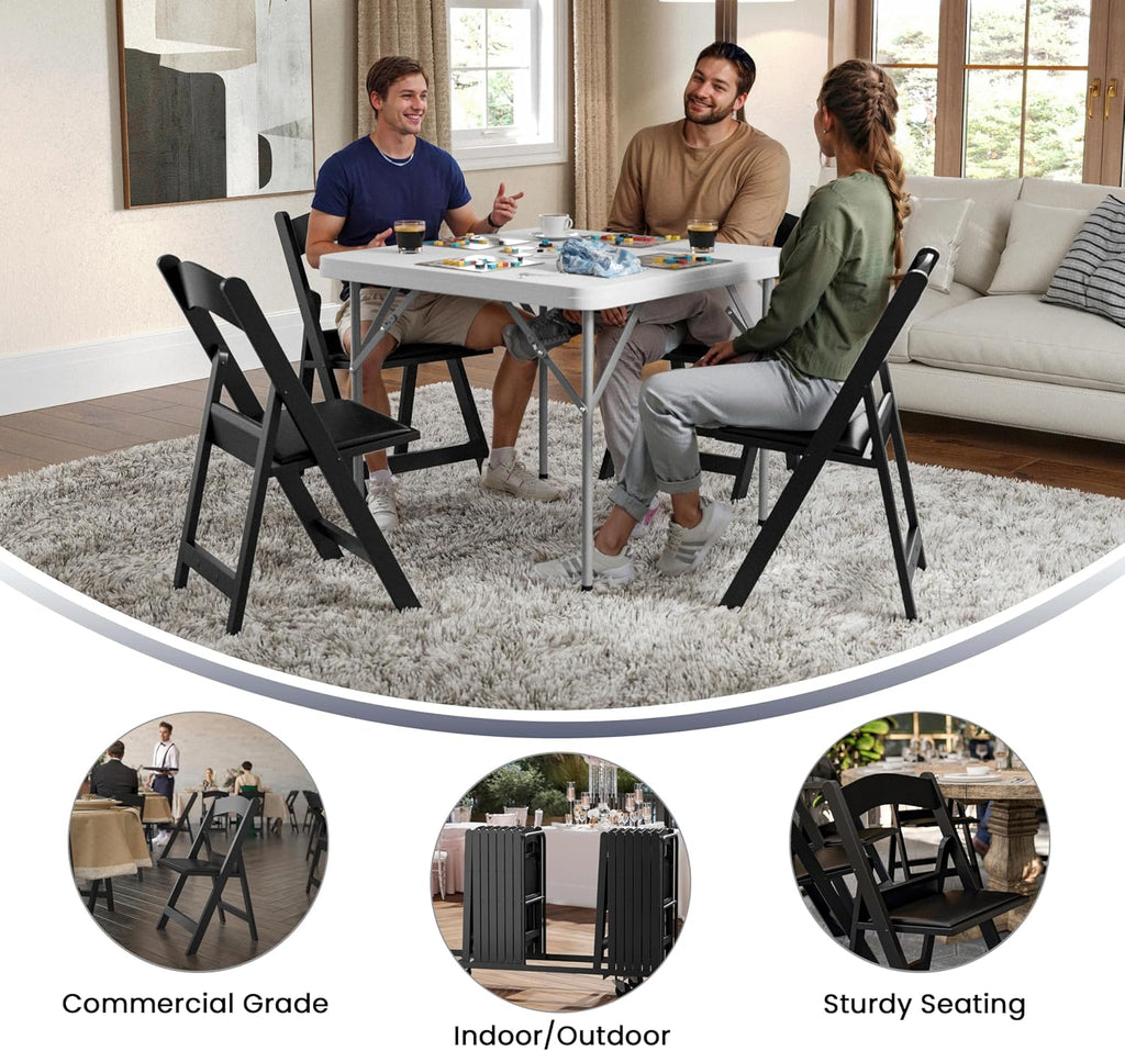Black Heavy Duty Resin Folding Chairs