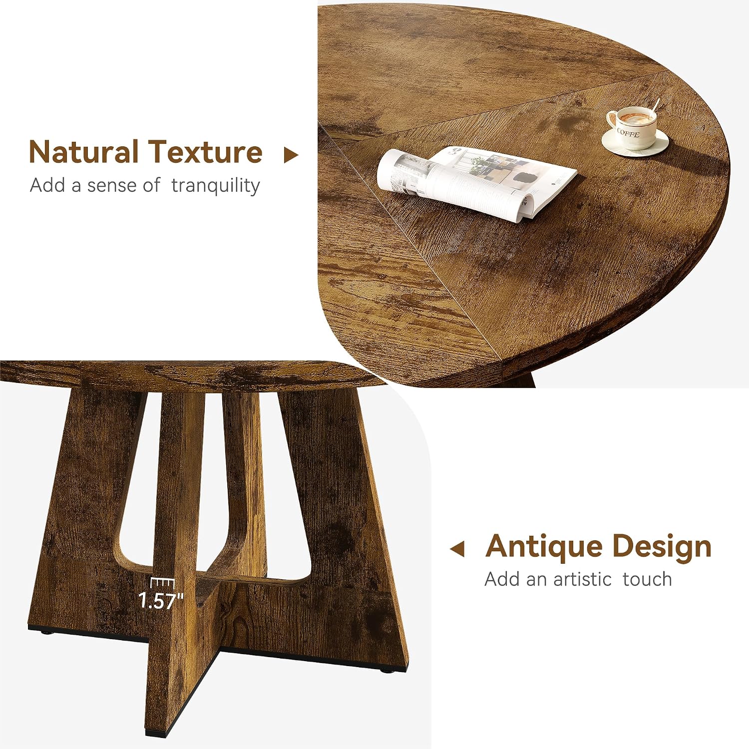 Rustic Round Farmhouse Dining Table