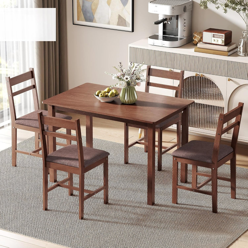 Brown 5-Piece Farmhouse Dining Set